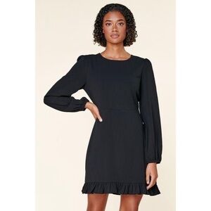 SUGAR LIPS I NWT - Double Take Ruffle Hem Mini Dress, Black